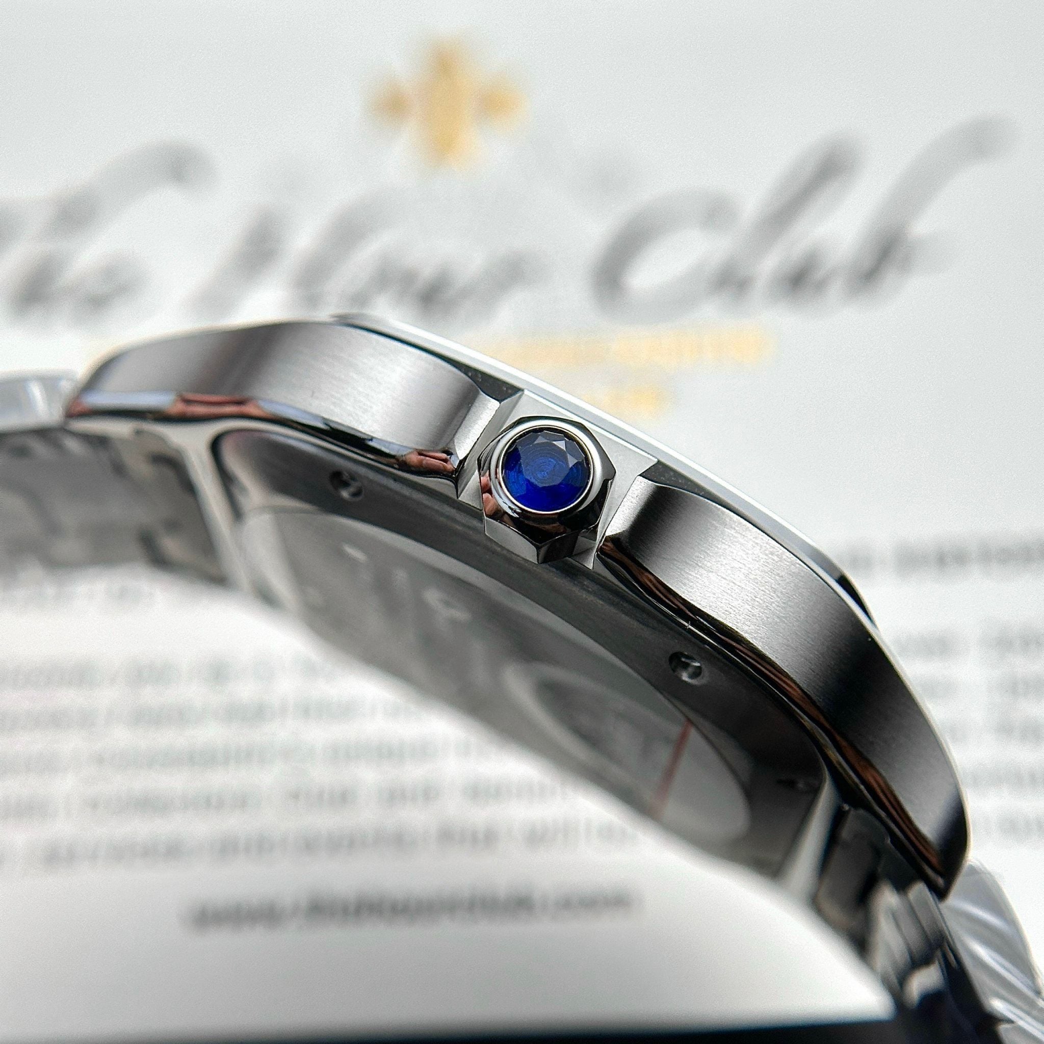 cartier santos 40mm edelstahl blau cartier santos 40mm edelstahl blau