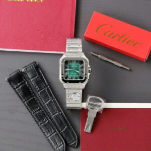 cartier santos 40mm edelstahl gold (kopie)