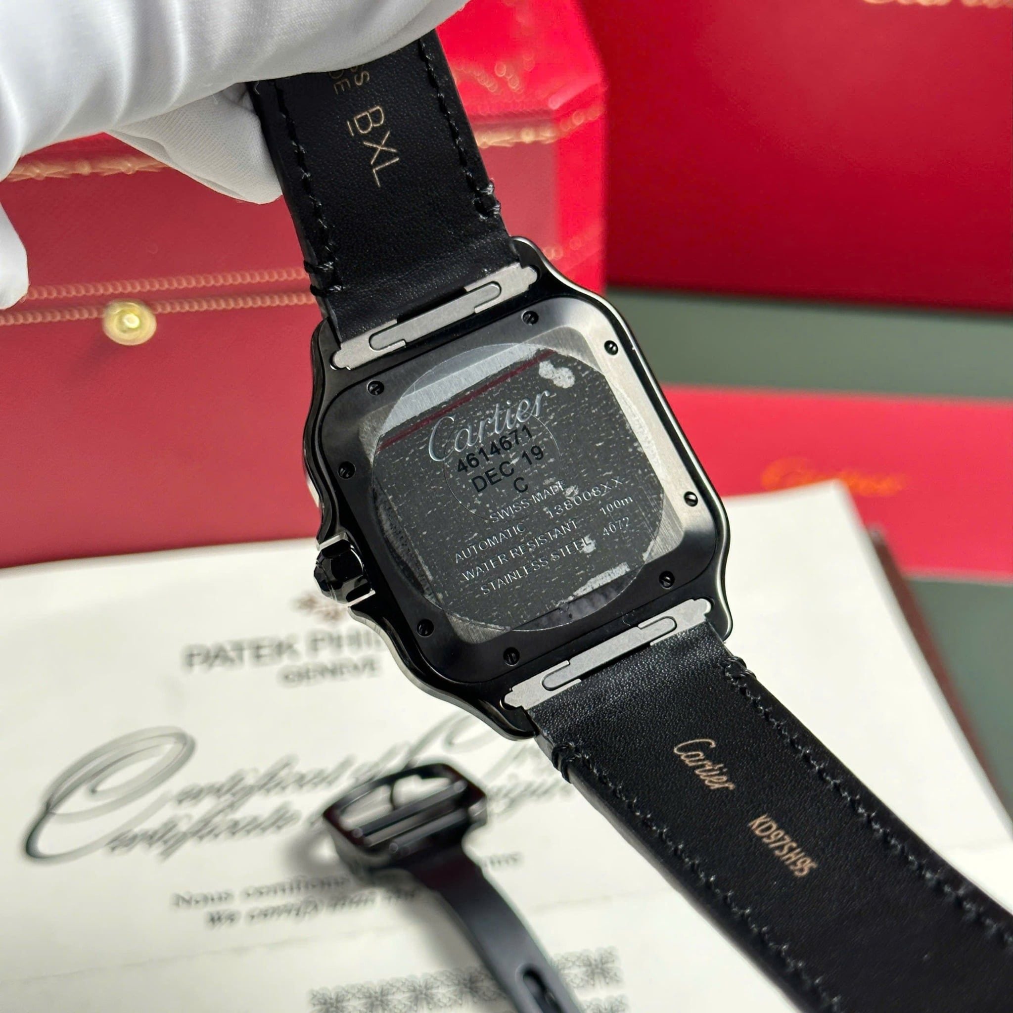 cartier santos 40mm schwarz kautschuckband cartier santos 40mm schwarz kautschuckband